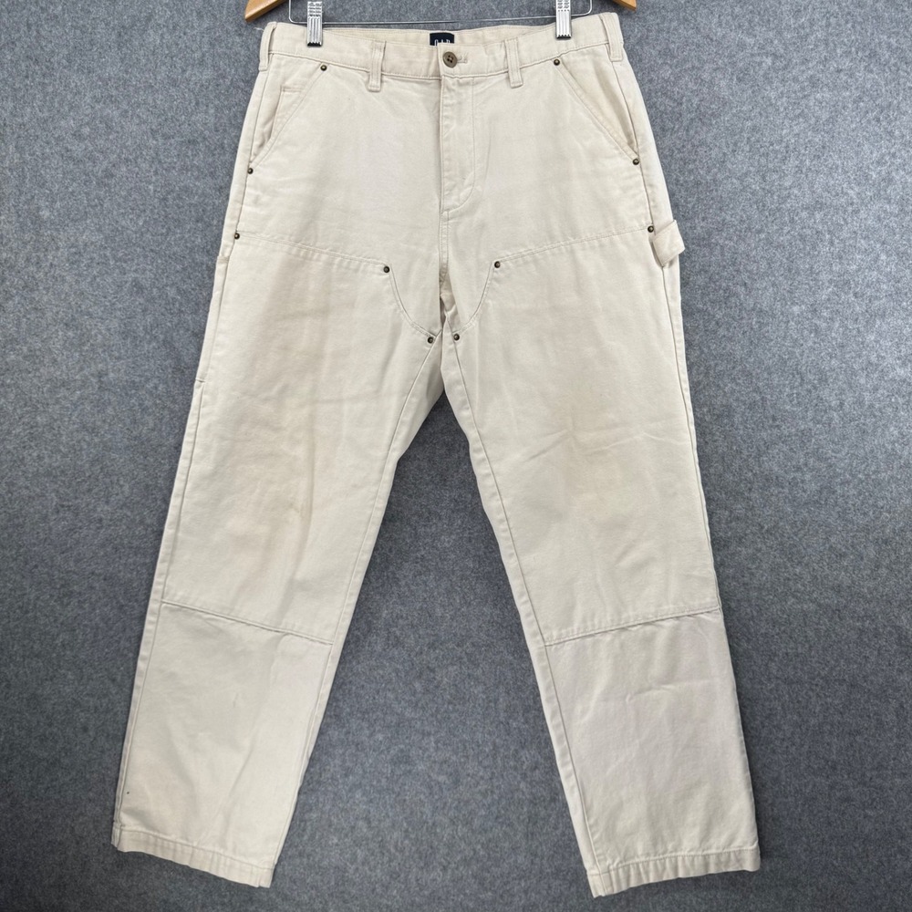 Gap Carpenter Pants Mens 30x30 Beige Double Knee Canvas Utility Workwear